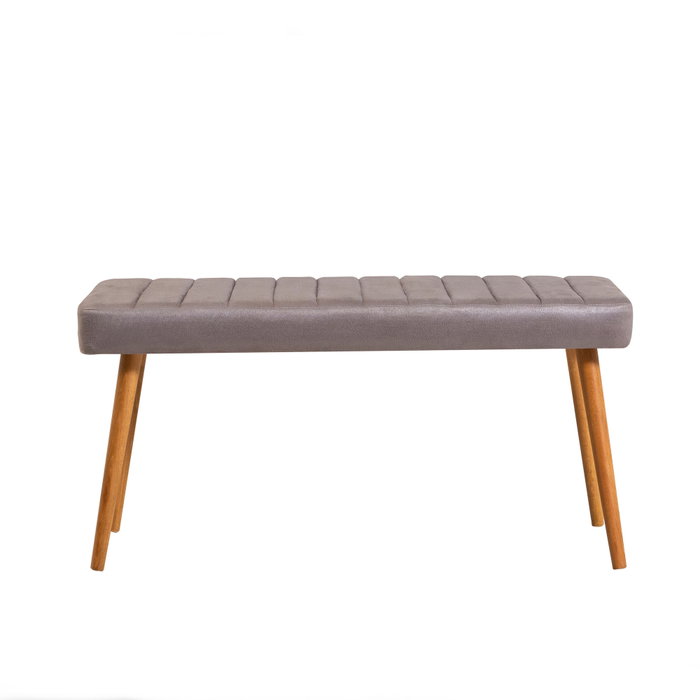 Hanah Home Costa Atlantice-Grey Conjunto de Mesa y Sillas Comedor Pino Atlántico Gris Terciopelo Espuma, 120x75x77cm